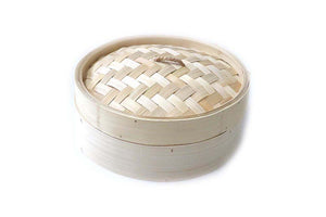 Wok Store Bamboo Steamer Basket with Lid and Paper