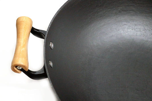 Wok Store Pre-Seasoned Cast Iron Woks with Long Handles